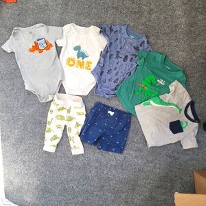 LOT of Dinosaur Clothes Onsie Shirt Shorts Pants for baby Bundle 12 - 18 month